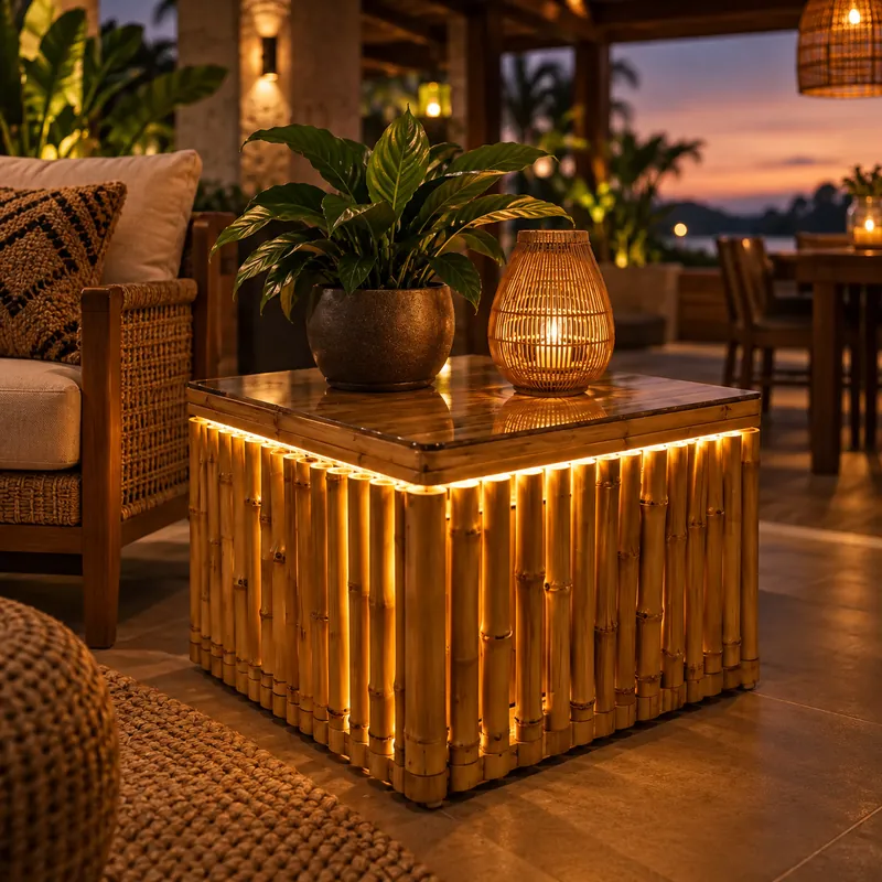LED Bamboo Tables